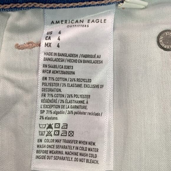 New American Eagle Womens Size 4 Next Level Stretch Skinny Bermuda Denim Shorts - Picture 7 of 7